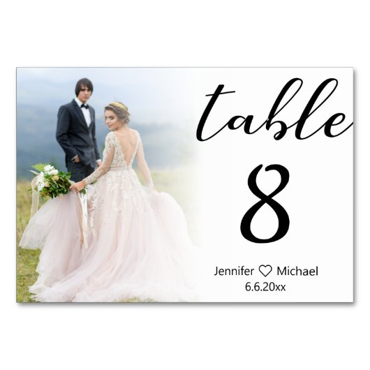 Elegante moderne bruiloft vervaagd foto kaart (Voorkant)