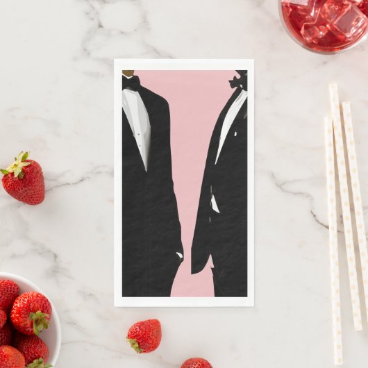 Elegante moderne bruiloft voor homoseksuele mannen servet (Insitu)