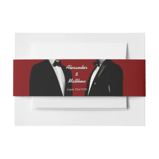 Elegante moderne bruiloft voor homoseksuele mannen uitnodigingen wikkel