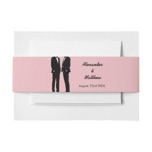Elegante moderne bruiloft voor homoseksuele mannen uitnodigingen wikkel