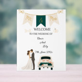 Elegante moderne bruiloft welkom acryl teken. acryl bord (Neutraal)