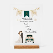 Elegante moderne bruiloft welkom acryl teken. acryl bord (Voorkant)