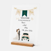 Elegante moderne bruiloft welkom acryl teken. acryl bord (Hoek)