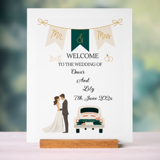 Elegante moderne bruiloft welkom acryl teken. acryl bord (Neutraal)