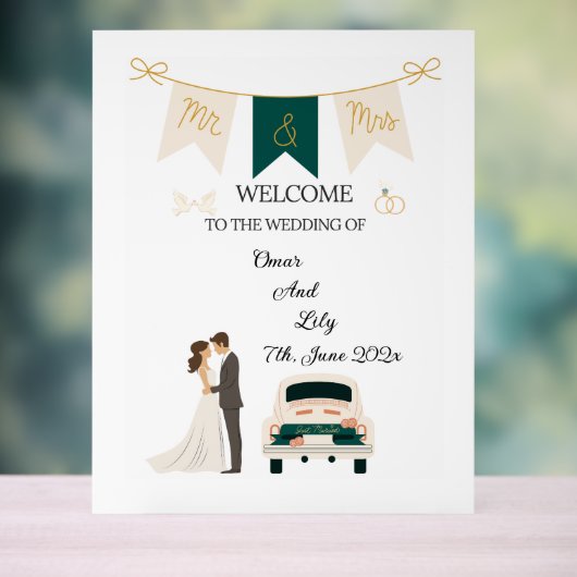 Elegante moderne bruiloft welkom acryl teken. acryl bord (Neutraal)