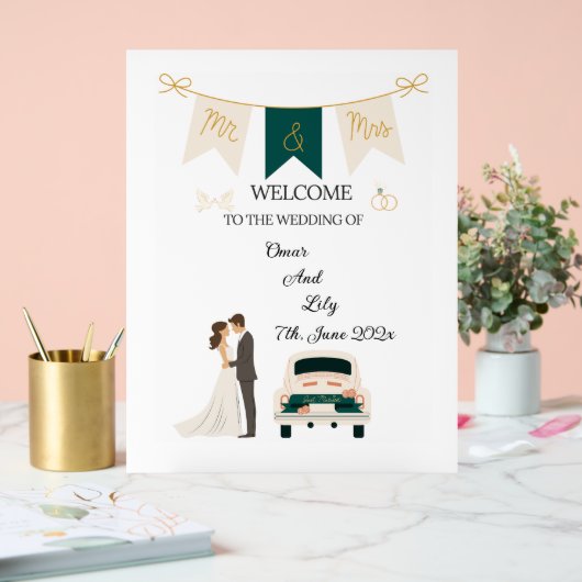Elegante moderne bruiloft welkom acryl teken. acryl bord (Huwelijk)