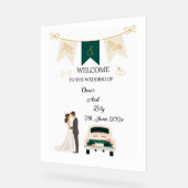 Elegante moderne bruiloft welkom acryl teken. acryl bord (Hoek)