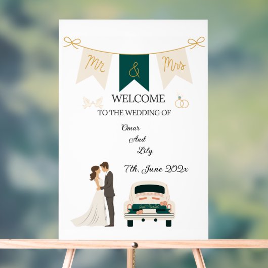 Elegante moderne bruiloft welkom acryl teken. acryl bord (Neutraal)