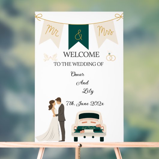 Elegante moderne bruiloft welkom acryl teken. acryl bord (Neutraal)
