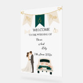 Elegante moderne bruiloft welkom acryl teken. acryl bord (Hoek)