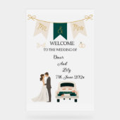 Elegante moderne bruiloft welkom acryl teken. acryl bord (Voorkant)