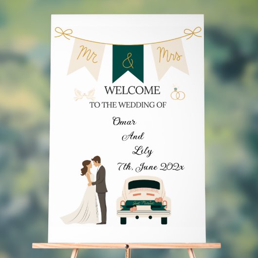 Elegante moderne bruiloft welkom acryl teken. acryl bord (Neutraal)