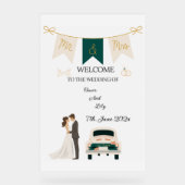 Elegante moderne bruiloft welkom acryl teken. acryl bord (Voorkant)