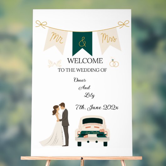 Elegante moderne bruiloft welkom acryl teken. acryl bord (Neutraal)