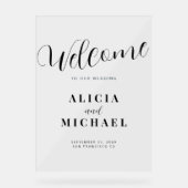 Elegante moderne bruiloft welkom acryl teken bord (Voorkant)