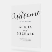 Elegante moderne bruiloft welkom acryl teken bord (Hoek)