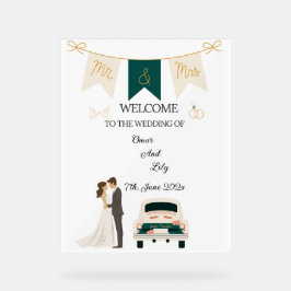 Elegante moderne bruiloft welkom acryl teken. bord