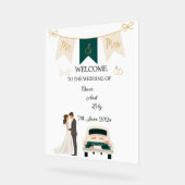 Elegante moderne bruiloft welkom acryl teken. bord (Hoek)