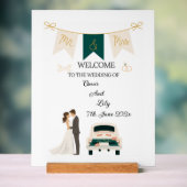 Elegante moderne bruiloft welkom acryl teken. bord (Neutraal)