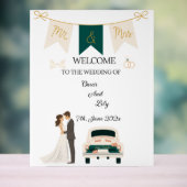 Elegante moderne bruiloft welkom acryl teken. bord (Neutraal)