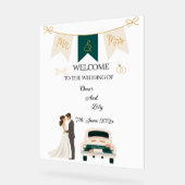 Elegante moderne bruiloft welkom acryl teken. bord (Hoek)