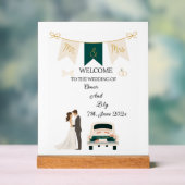 Elegante moderne bruiloft welkom acryl teken. bord (Neutraal)