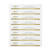 Elegante moderne bruiloft wit omwikkelbaar adreslabel (Vel)