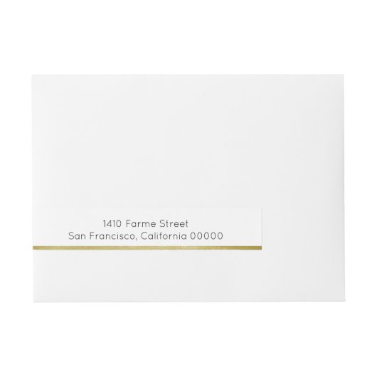 Elegante moderne bruiloft wit omwikkelbaar adreslabel (Voorkant)