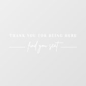 Elegante moderne bruiloft Zitting Grafiek Spiegel Raamsticker (Vel)