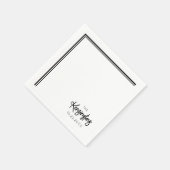 Elegante moderne bruiloft zwart-wit servet (Hoek)