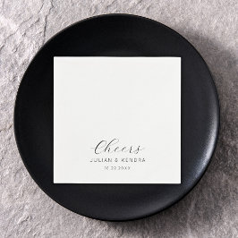 Elegante moderne bruiloft zwart-wit servet