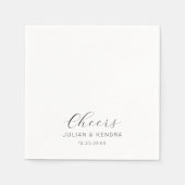 Elegante moderne bruiloft zwart-wit servet (Voorkant)