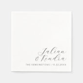 Elegante moderne bruiloft zwart-wit servet (Voorkant)