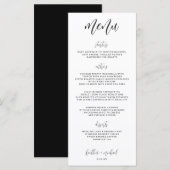 Elegante Moderne Bruiloftsmenu | 4 x 9 | Zwart Menu (Voorkant / Achterkant)