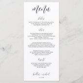 Elegante Moderne Bruiloftsmenu | 4 x 9 | Zwart Menu (Voorkant)