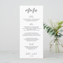 Elegante Moderne Bruiloftsmenu | 4 x 9 | Zwart Menu