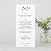 Elegante Moderne Bruiloftsmenu met Pret | 4 x 9 | Menu (Staand voorkant)