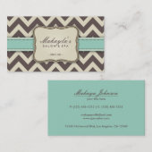 Elegante Moderne Bruin van de Chevron, Groen en Visitekaartje (Voorkant / Achterkant)