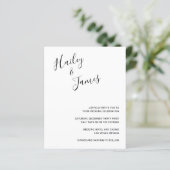 Elegante Moderne Budget Huwelijksuitnodiging (Staand voorkant)