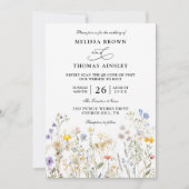 Elegante moderne budget QR-code bruiloft met wilde Kaart (Voorkant)
