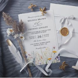 Elegante moderne budget QR-code huwelijks wilde bl Kaart