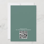 Elegante moderne budget QR-code trouw met wilde bl Kaart (Achterkant)