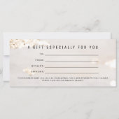 Elegante moderne cadeaubon/ certificaat met gouden (Achterkant)