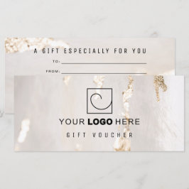 Elegante moderne cadeaubon/ certificaat met gouden