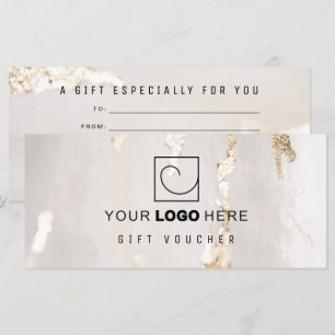 Elegante moderne cadeaubon/ certificaat met gouden