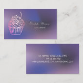 Elegante Moderne Cake Sweets,Cupcake Paars Visitekaartje (Voorkant / Achterkant)