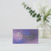 Elegante Moderne Cake Sweets,Cupcake Paars Visitekaartje (Staand voorkant)