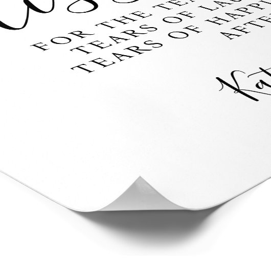 Elegante moderne ceremonie weefsels bruiloft teken poster (Hoek)