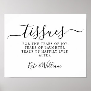 Elegante moderne ceremonie weefsels bruiloft teken poster