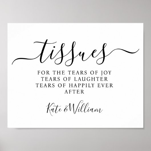 Elegante moderne ceremonie weefsels bruiloft teken poster (Voorkant)